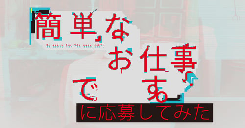 簡単なお仕事です。に応募してみた DVD